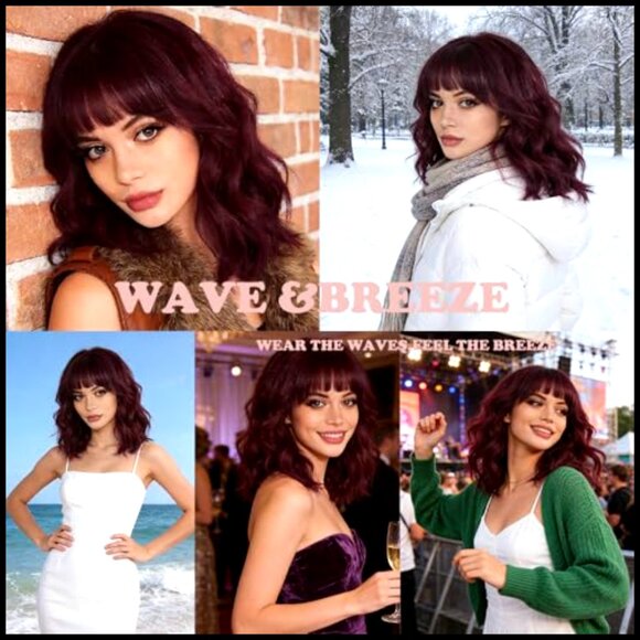 Short Curly Bob Wig with Bangs Heat Resistant Natural Looking Hair Replacement main image 6
